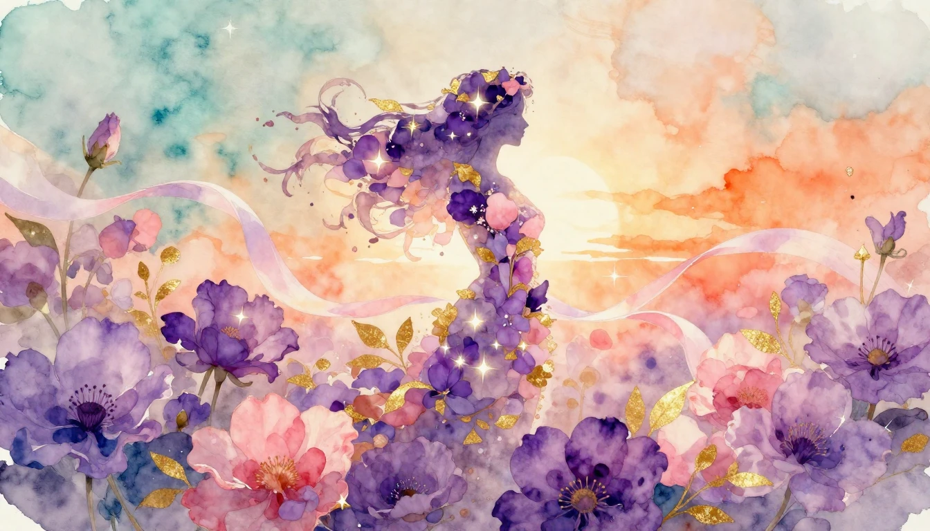 A beautiful, artistic watercolor painting representing the e...