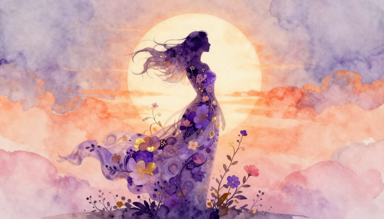 A conceptual and artistic watercolor illustration celebratin...