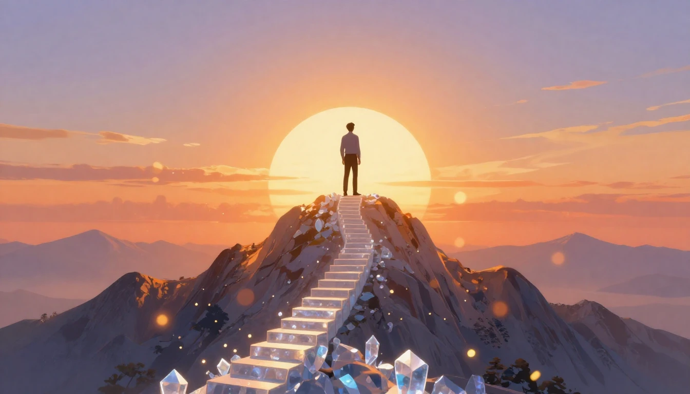 A high-quality digital art illustration symbolizing career g...