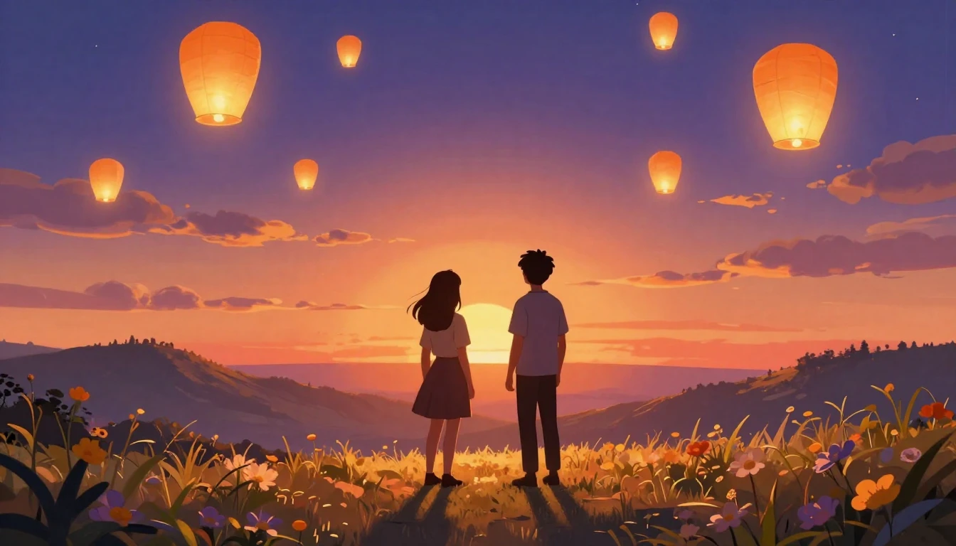 A vibrant and heartwarming digital art illustration represen...