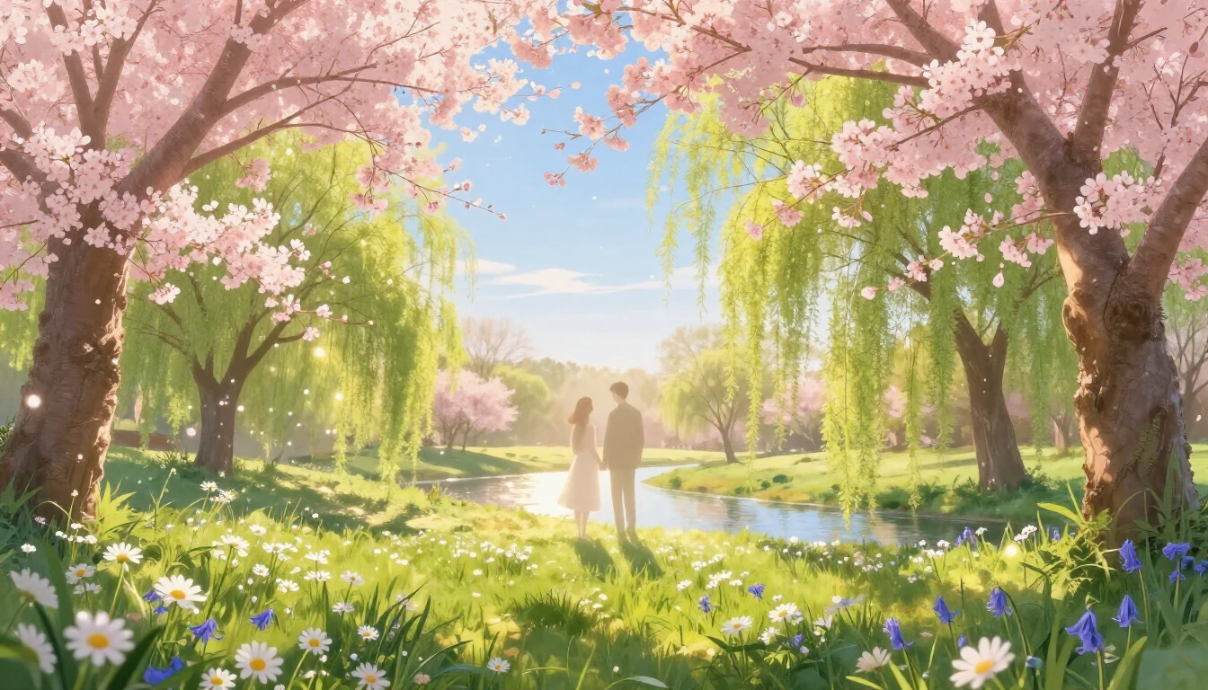 A breathtaking and romantic spring landscape awakening from ...