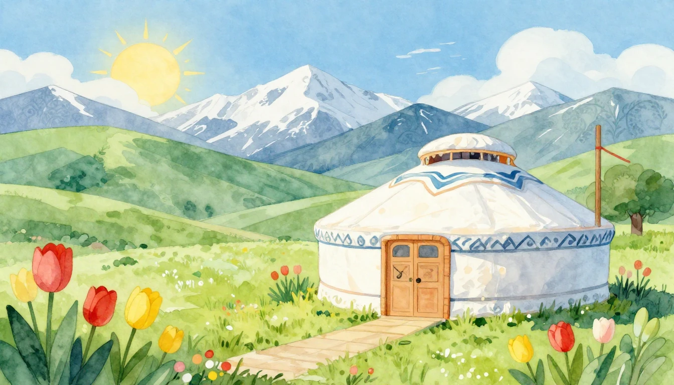 A vibrant and festive watercolor illustration representing t...