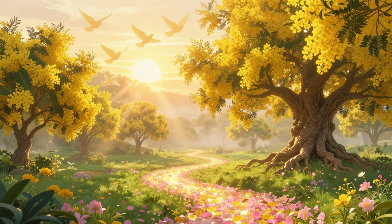 An enchanting and ethereal landscape symbolizing feminine st...