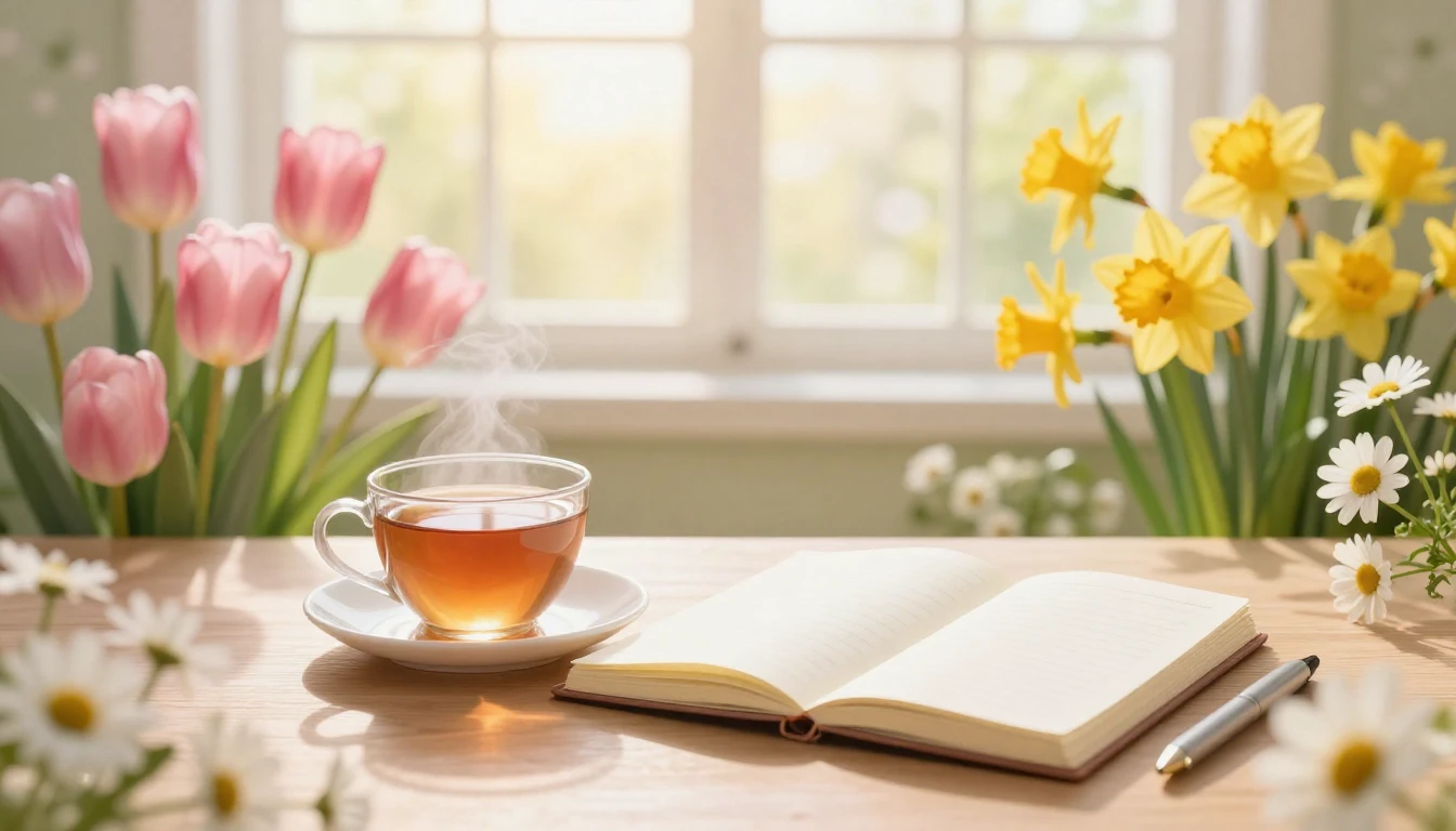A bright and cheerful office desk transformed into a beautif...
