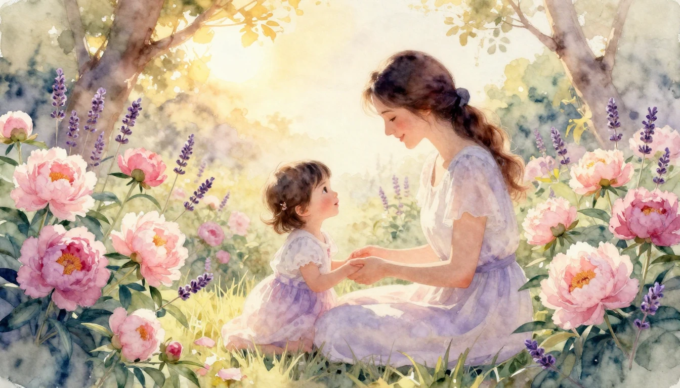 A delicate and soft watercolor painting capturing the essenc...