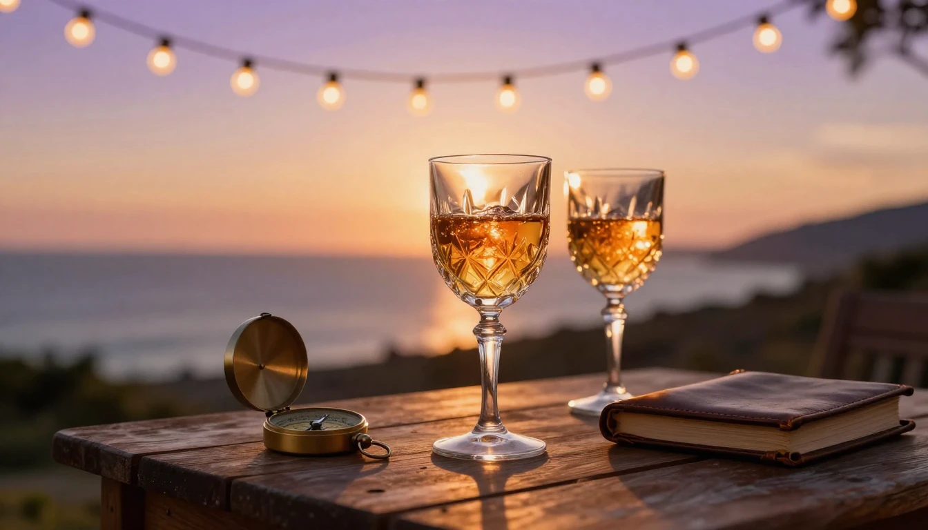 A breathtaking cinematic shot of a serene coastal landscape ...