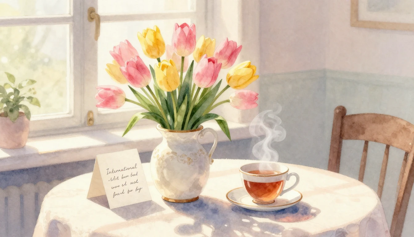 A warm and gentle watercolor illustration celebrating Intern...