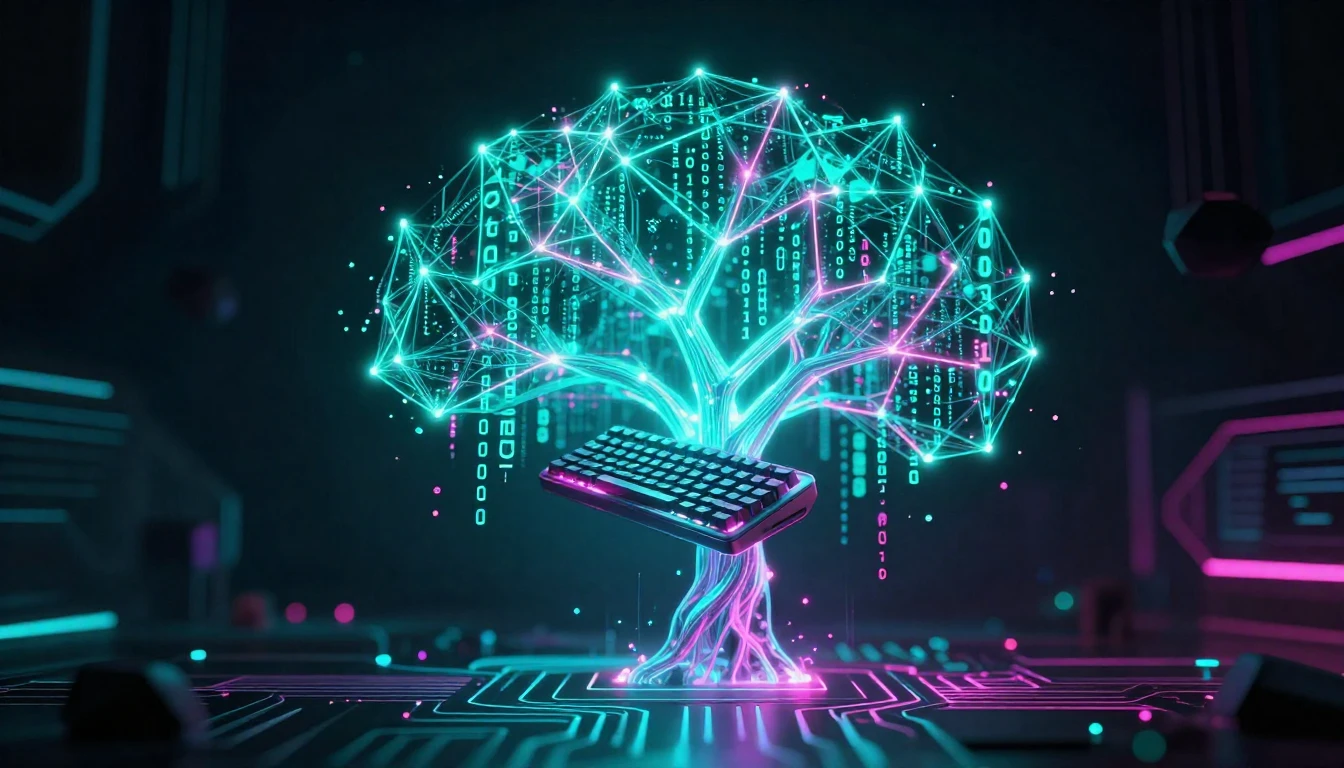 A conceptual digital dreamscape representing the mind of a p...