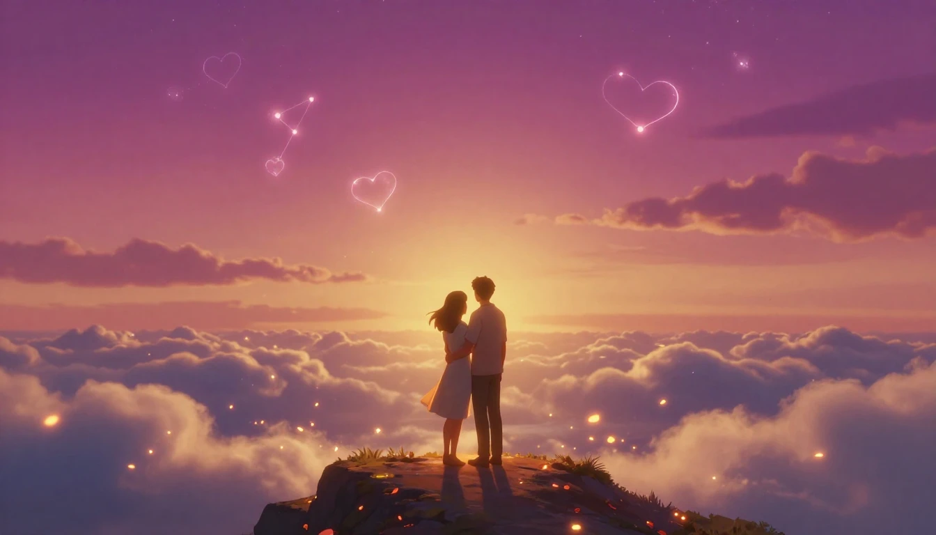A breathtaking and romantic digital art illustration depicti...