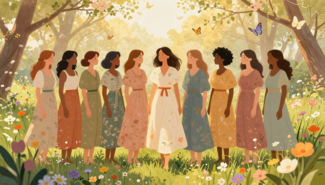 An ethereal and artistic illustration of a diverse group of ...