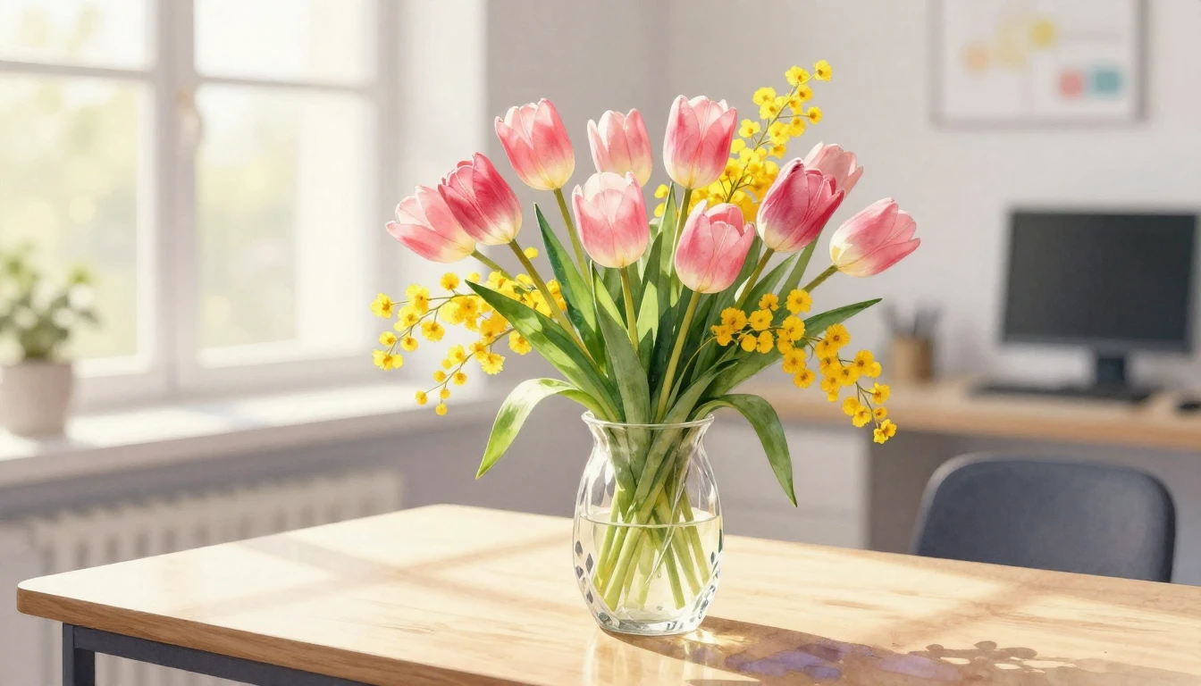 A beautiful and delicate watercolor painting capturing the e...