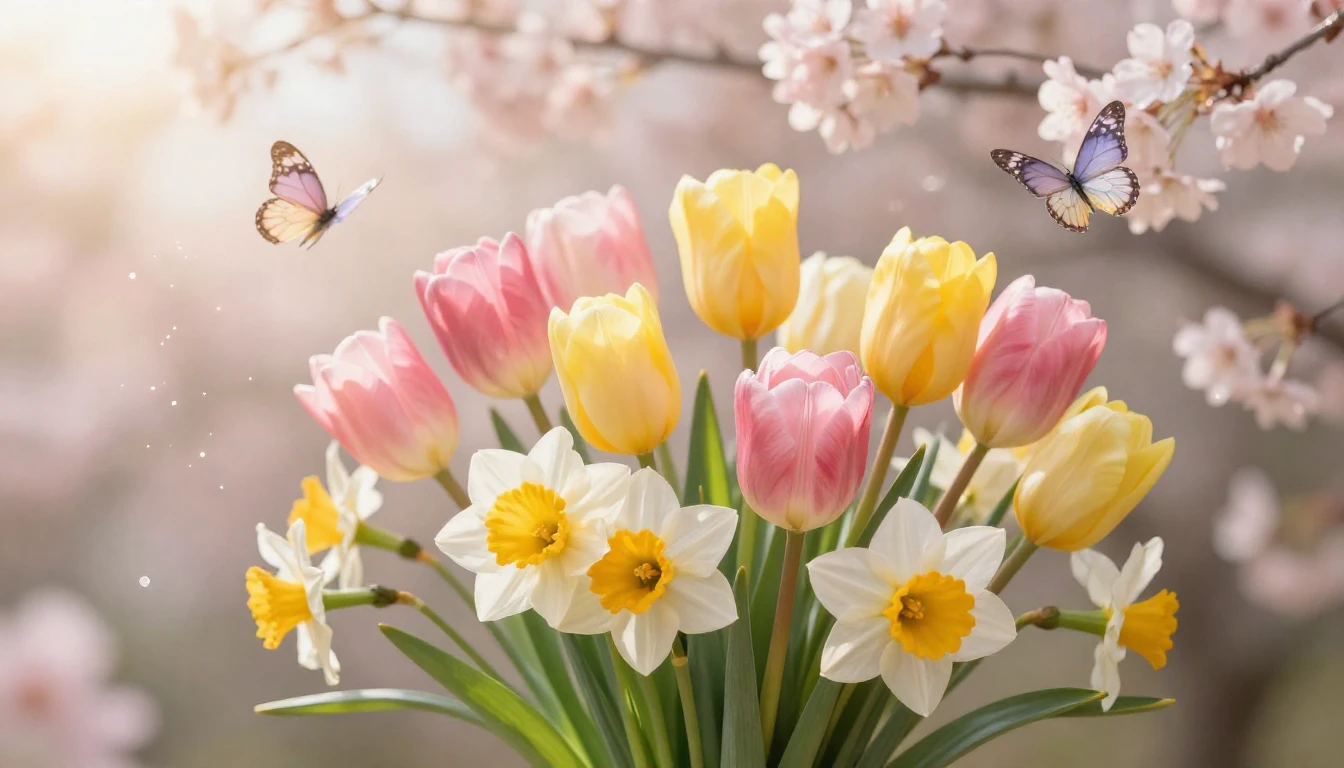 A beautiful spring composition celebrating nature and femini...