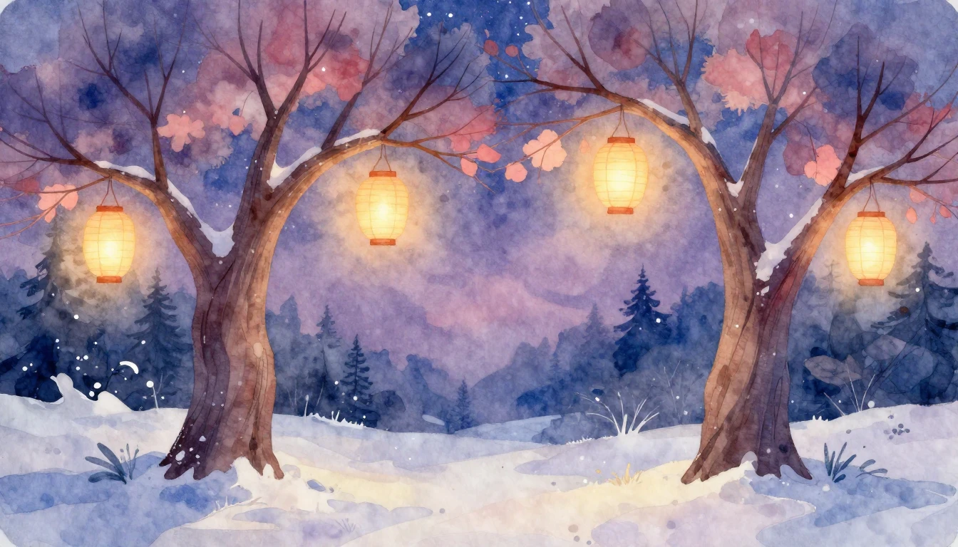 A romantic and whimsical watercolor illustration depicting t...