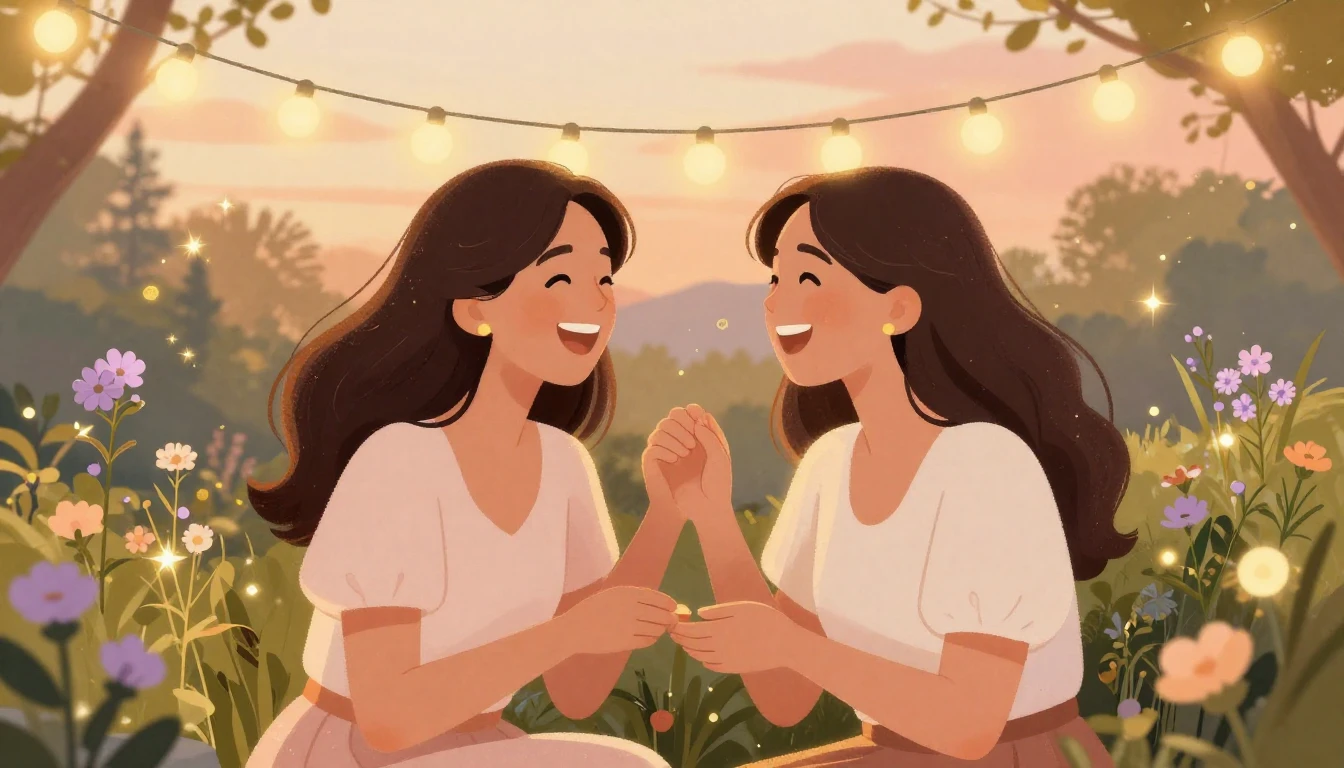 A warm and artistic illustration of a celebratory atmosphere...