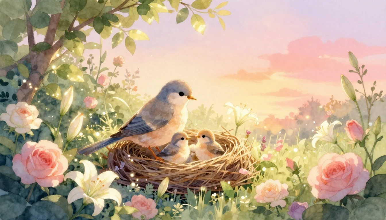 A heartwarming, symbolic watercolor illustration representin...