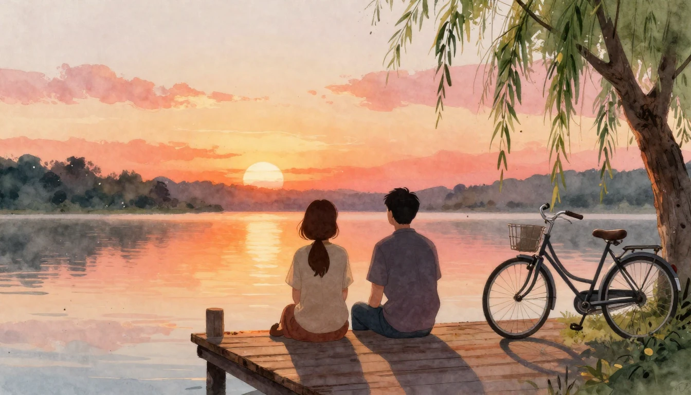 A heartwarming watercolor illustration depicting two lifelon...