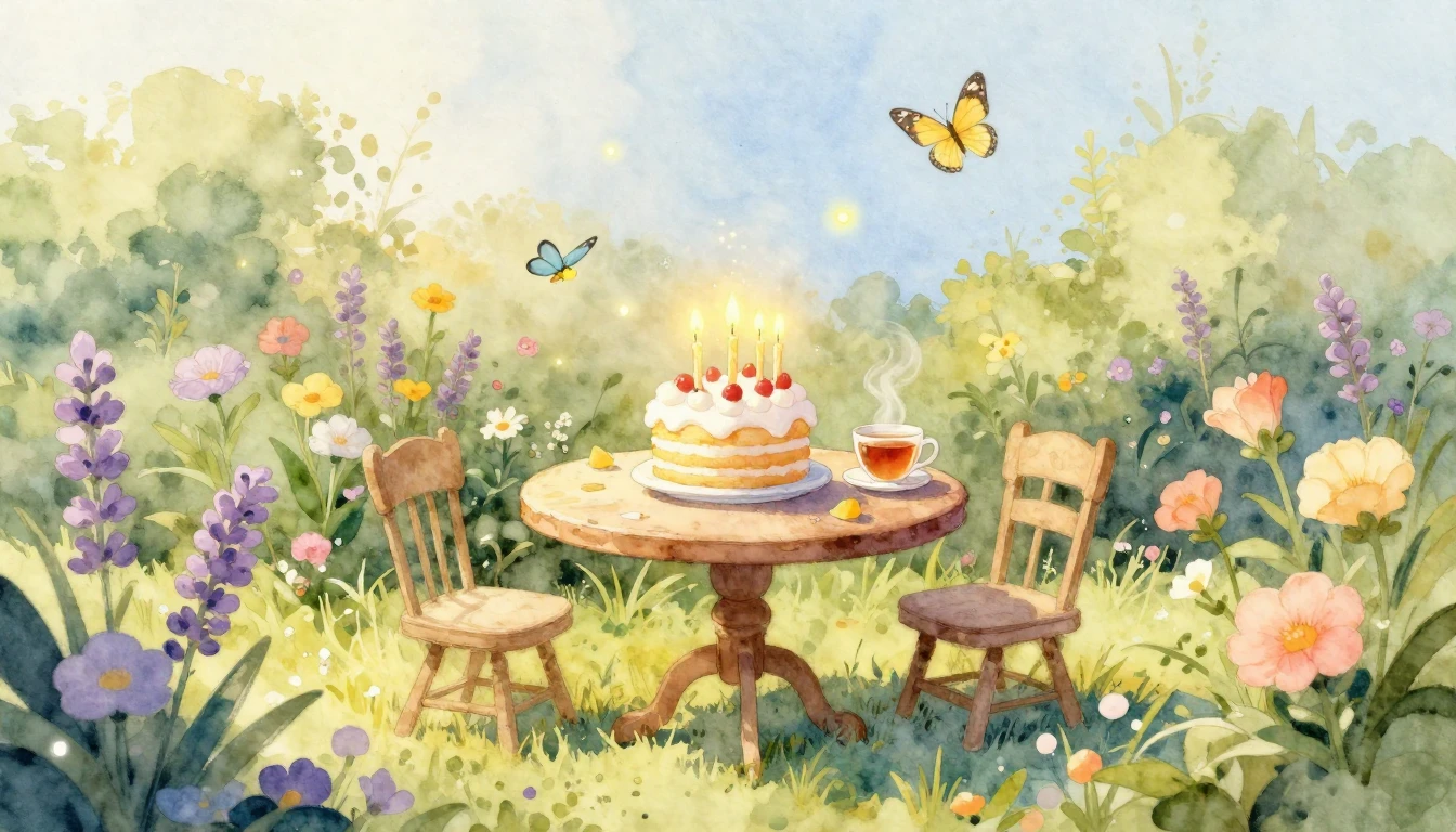 A whimsical and heartwarming watercolor illustration celebra...