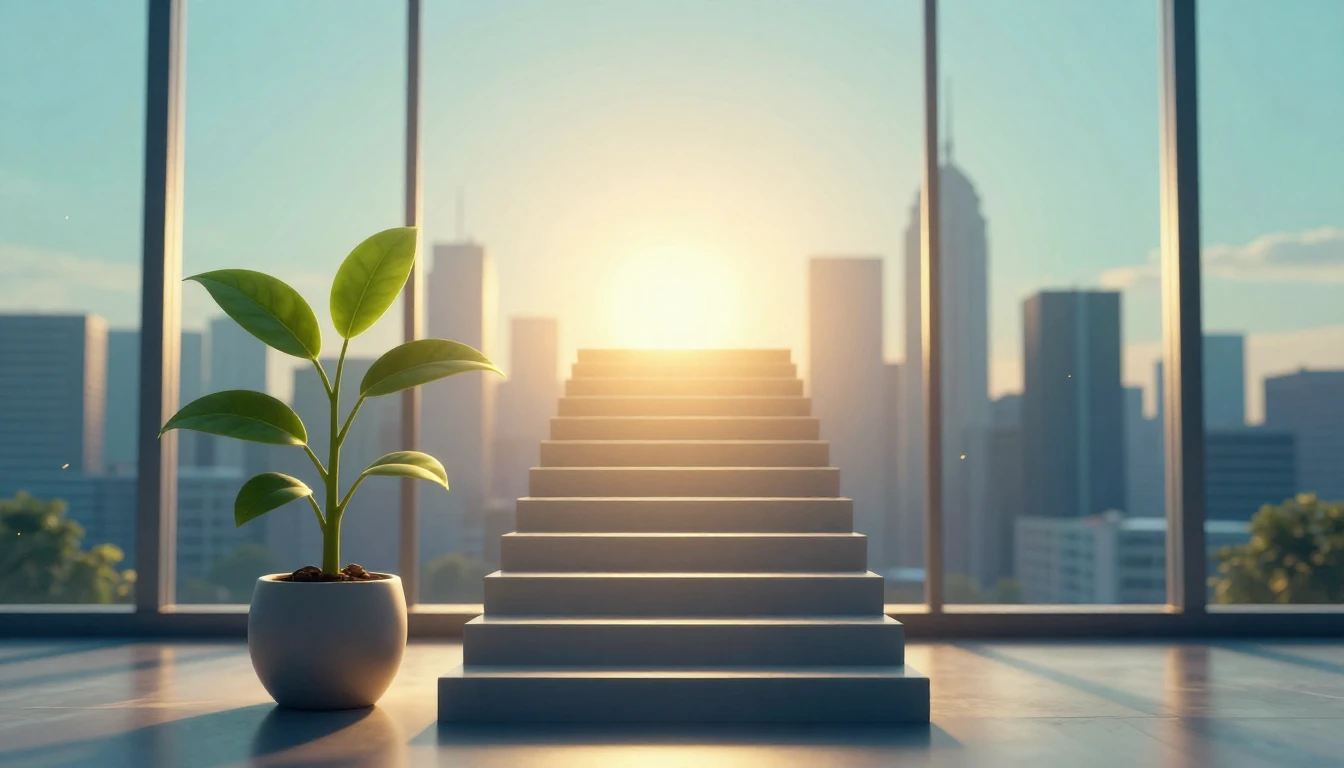 A conceptual illustration representing professional growth a...