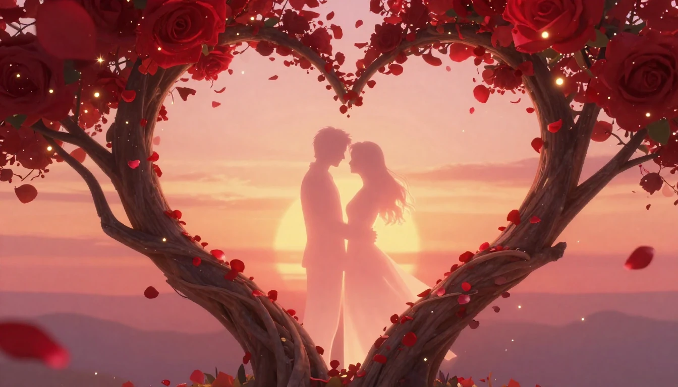 A romantic and dreamy composition symbolizing eternal love. ...