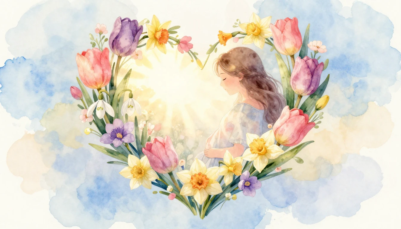 A heartwarming and gentle watercolor illustration symbolizin...