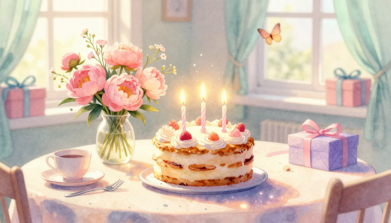 A heartwarming and cozy scene of a beautifully decorated bir...