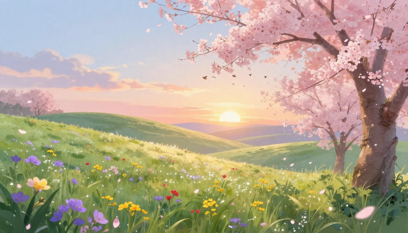 A breathtaking landscape depicting the arrival of spring. So...