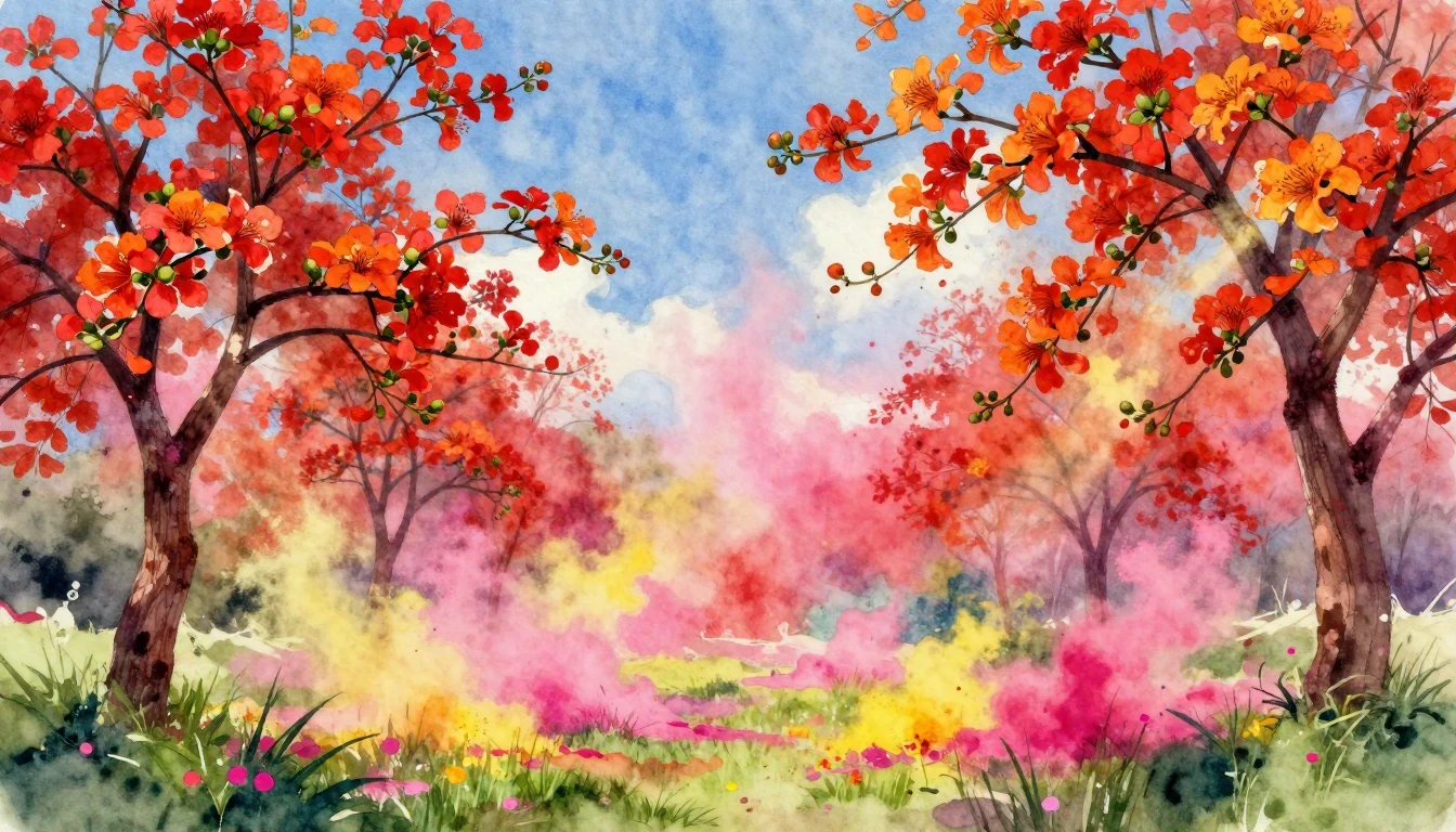 A vibrant and artistic watercolor painting depicting the ess...