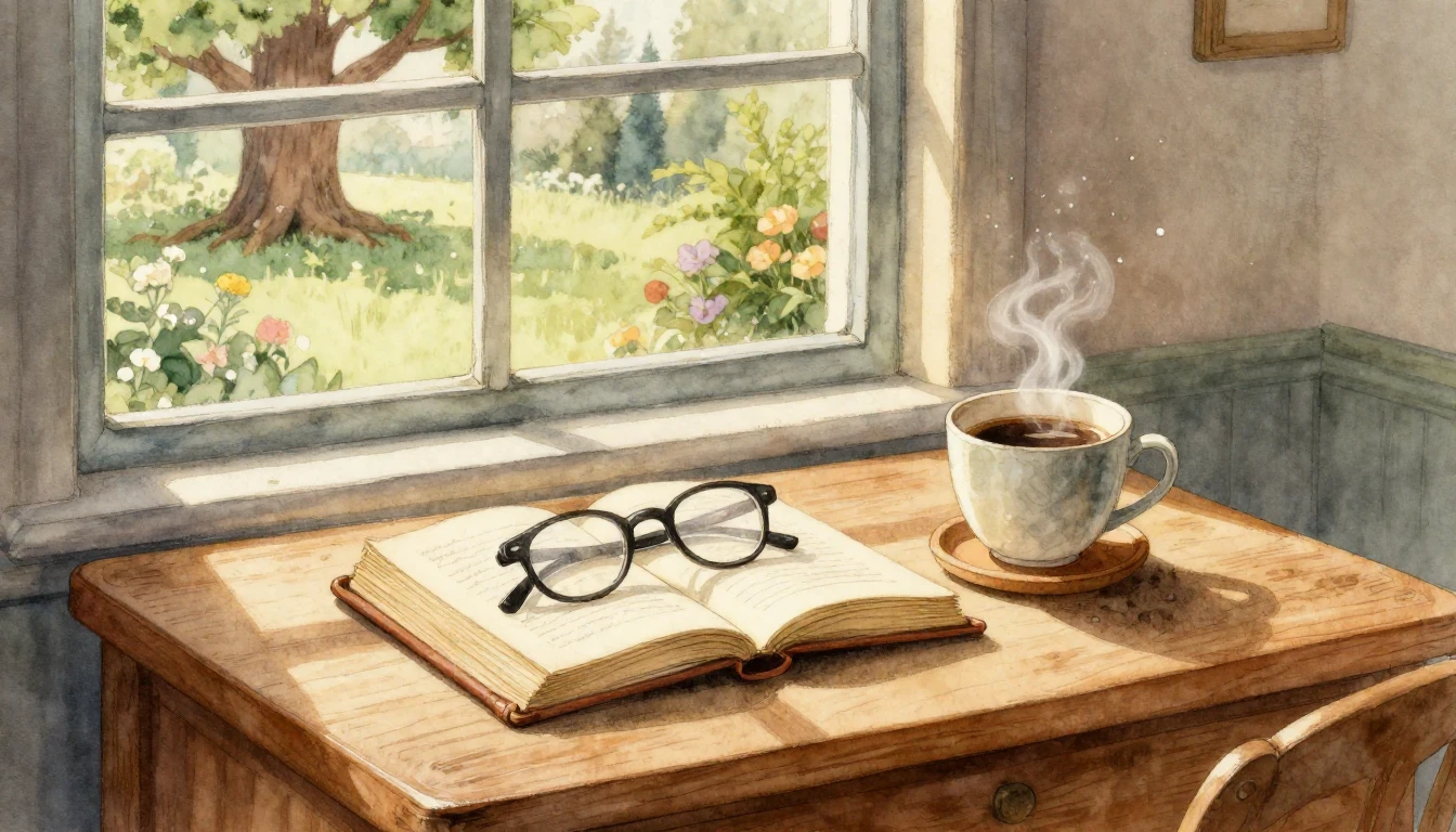 A heartwarming watercolor illustration depicting a cozy and ...