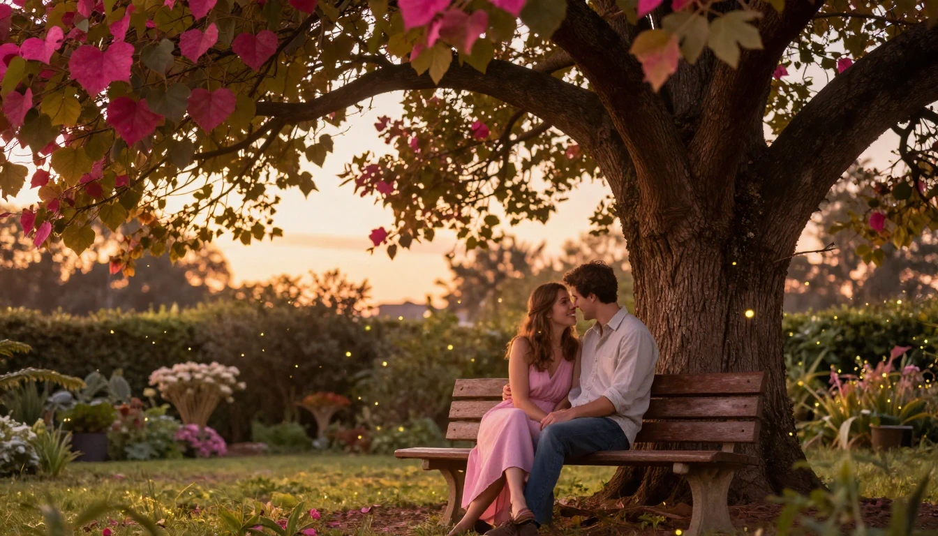 A romantic and intimate scene of a couple sitting closely to...