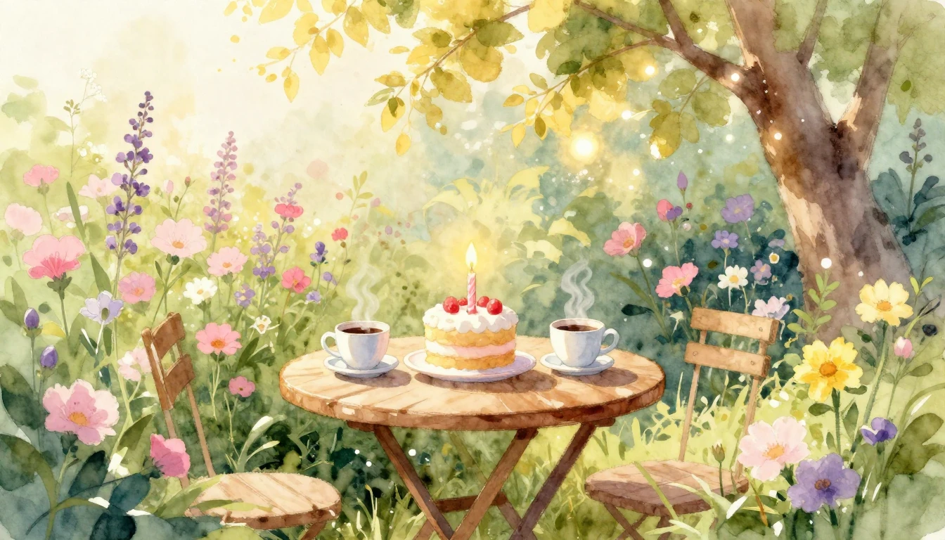 A warm and inviting watercolor painting of a cozy corner in ...