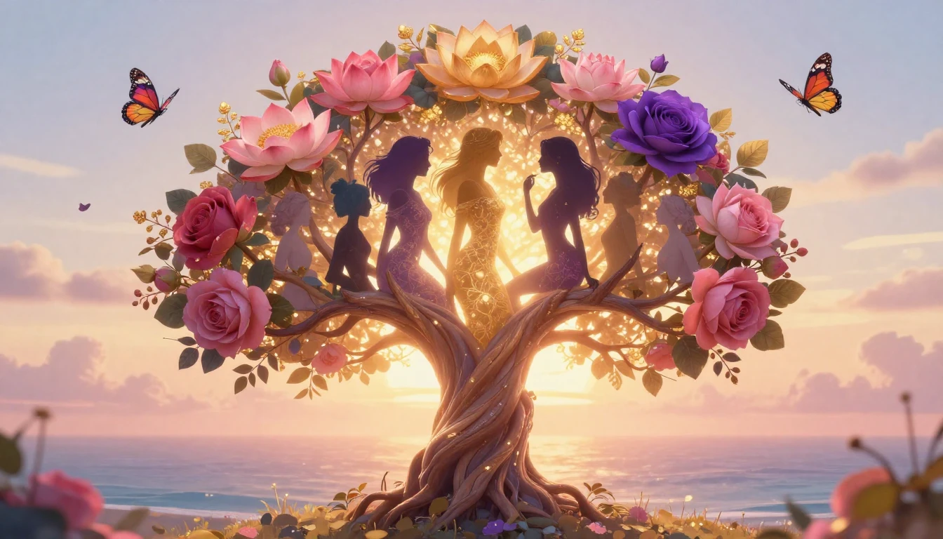 A breathtaking and symbolic illustration celebrating womanho...