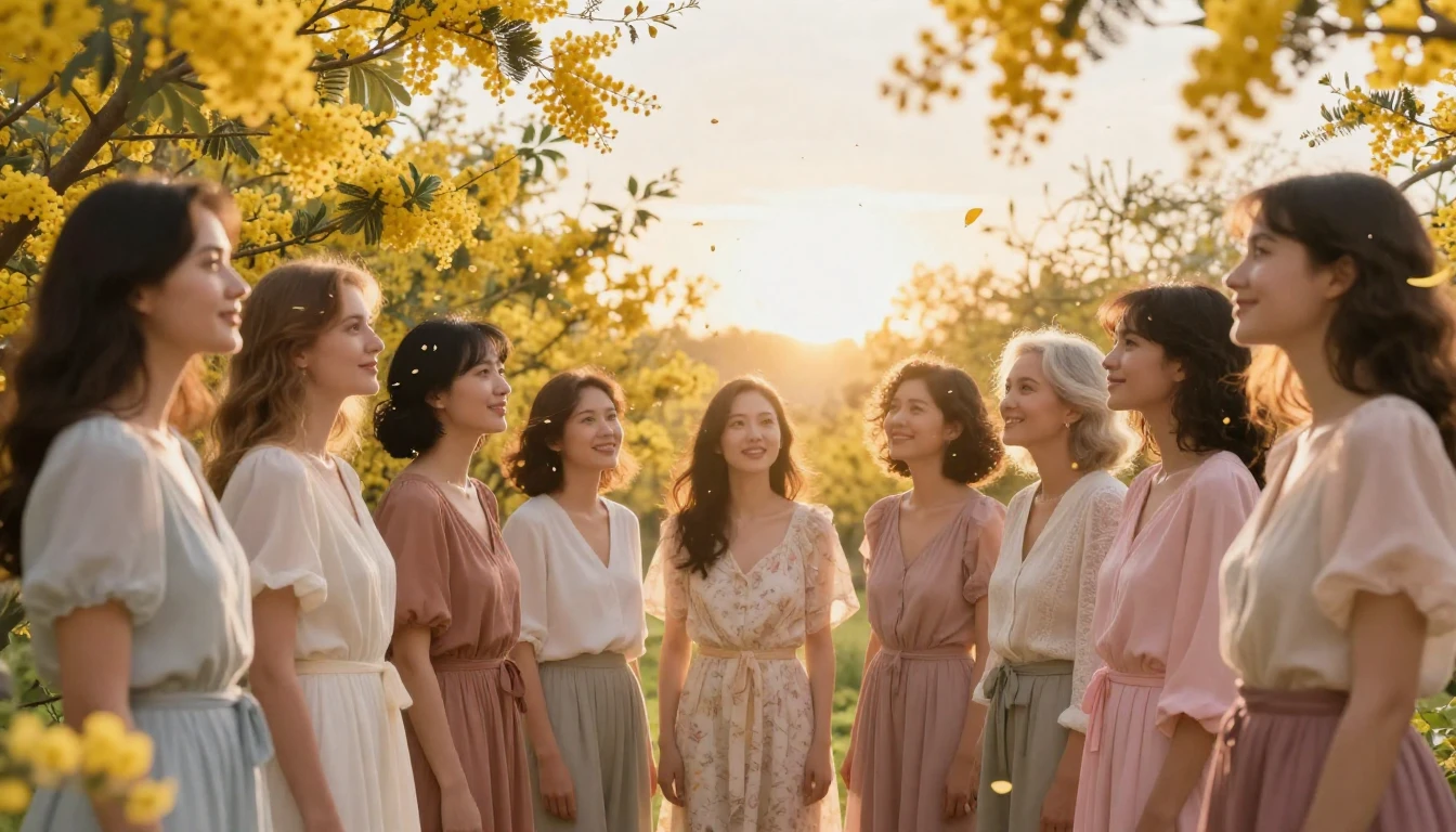 A beautiful and uplifting scene featuring a diverse group of...