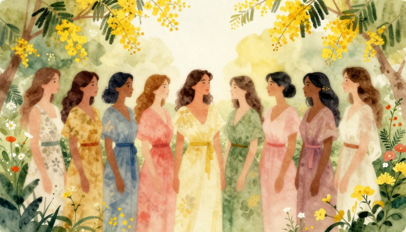 A breathtaking watercolor painting celebrating womanhood. Th...