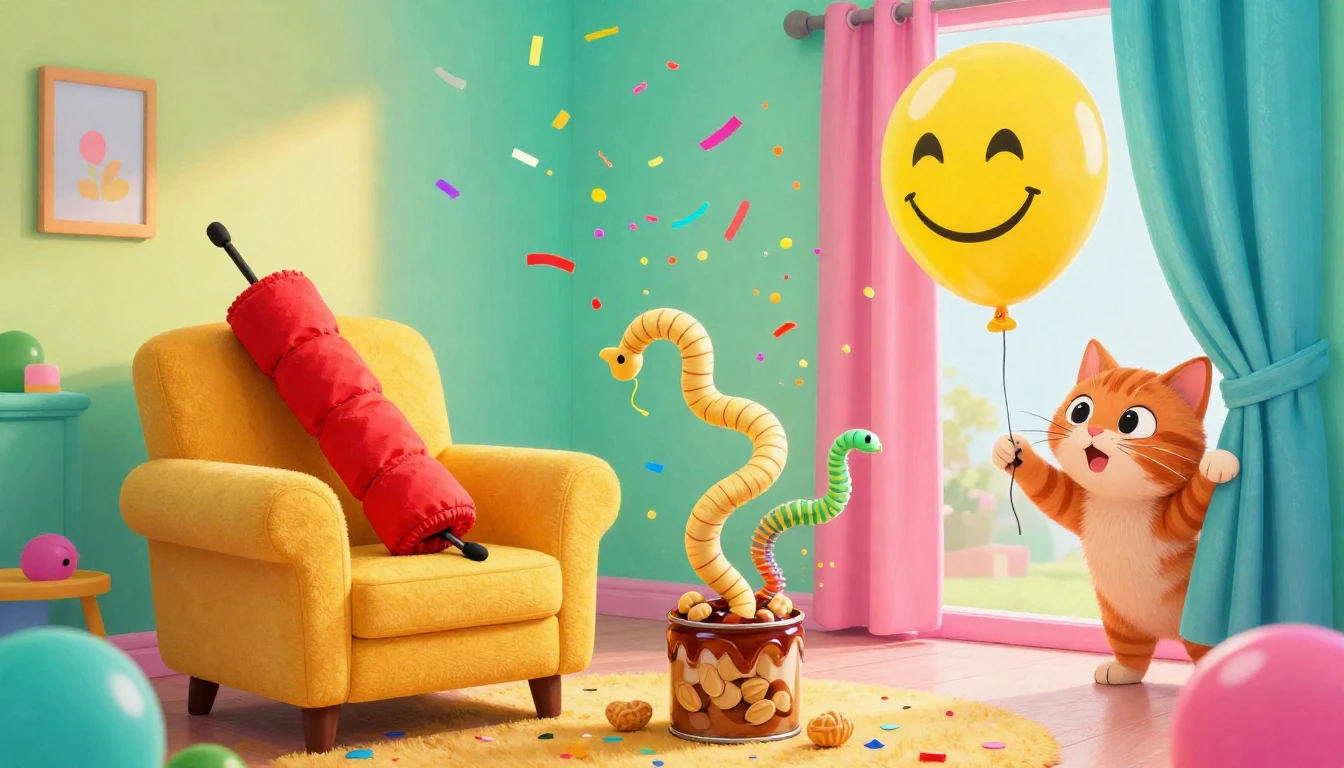 A vibrant and whimsical scene capturing the chaotic joy of A...