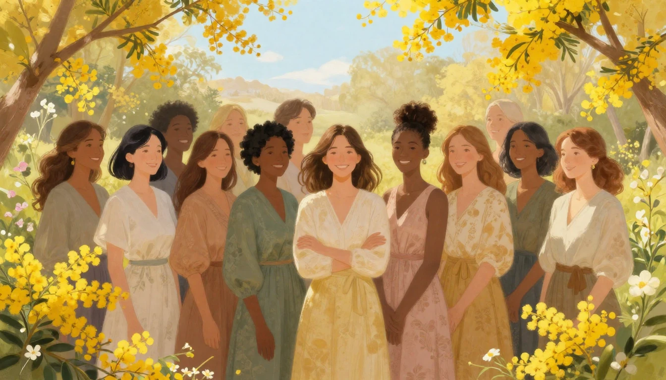 A breathtaking illustration of a diverse group of women from...