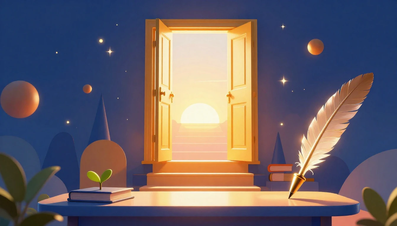 A vibrant digital art composition symbolizing career success...