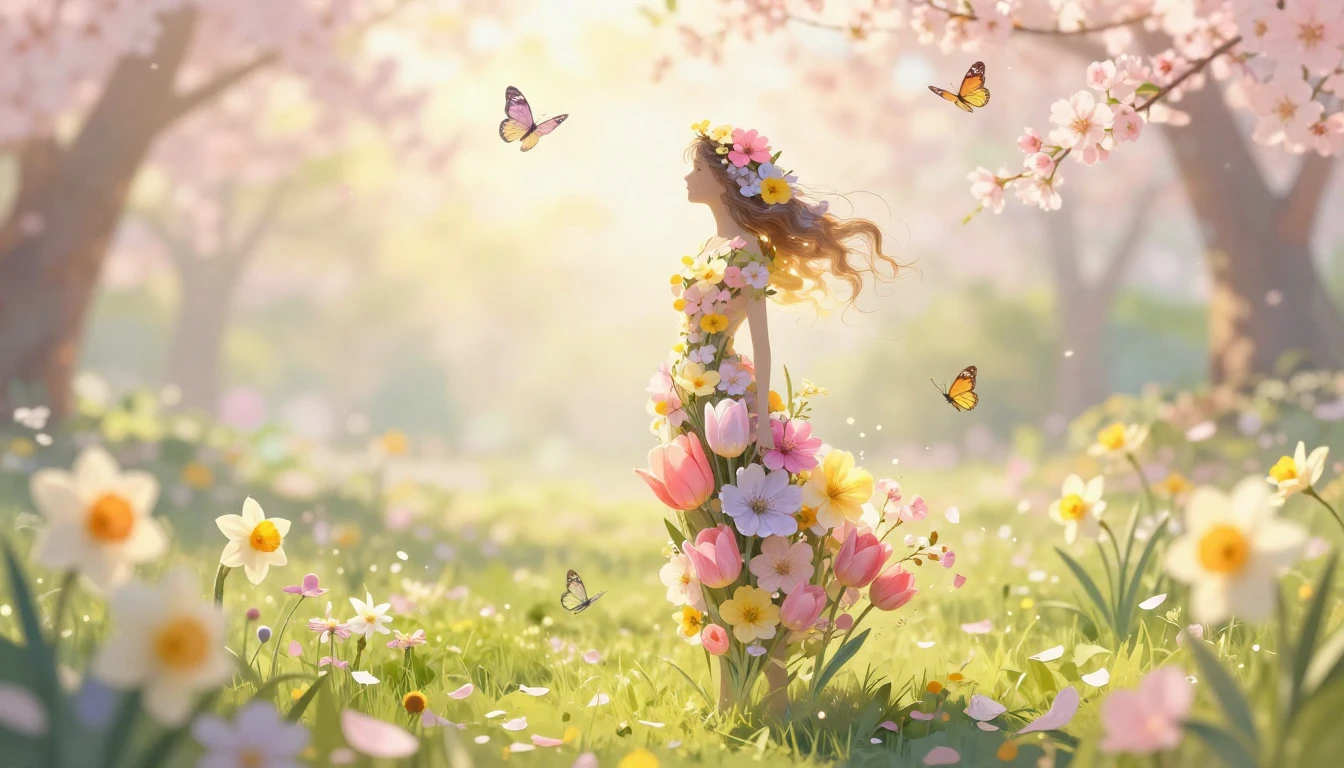 A warm and artistic illustration celebrating Women's Day. Th...