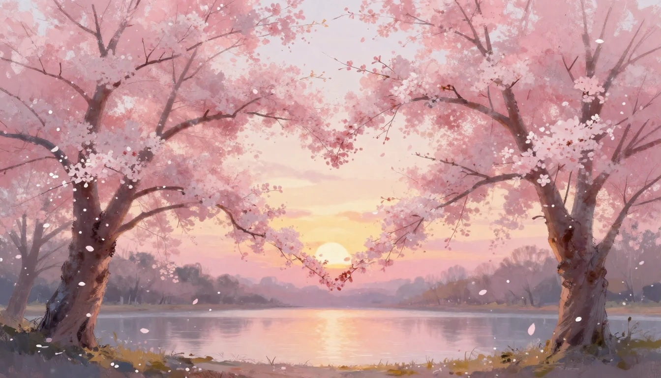 A dreamy and soft artistic composition showing two large che...