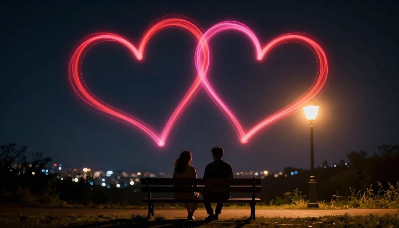 A soft and romantic composition featuring two intertwining a...