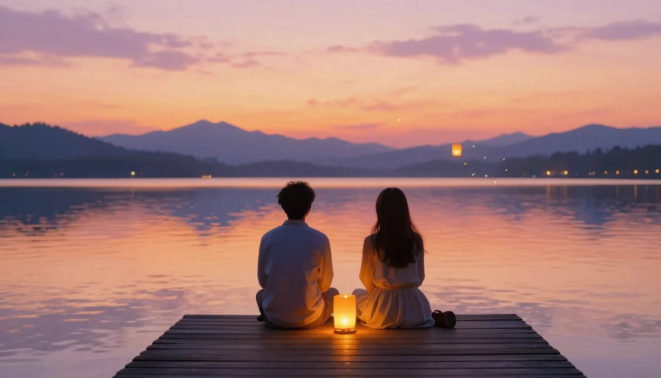 A warm and nostalgic scene of two close friends sitting on a...