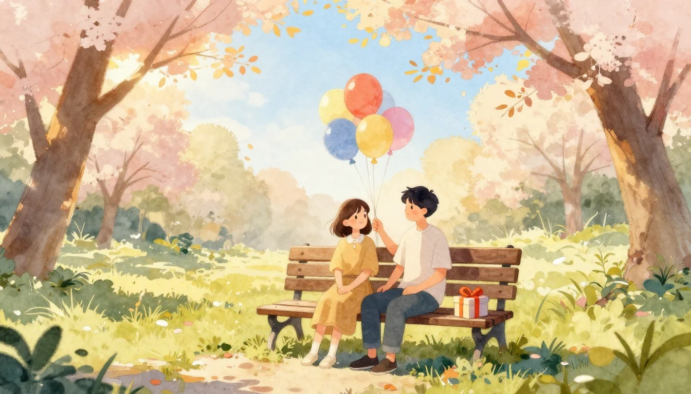 A warm and cozy watercolor illustration of two close friends...