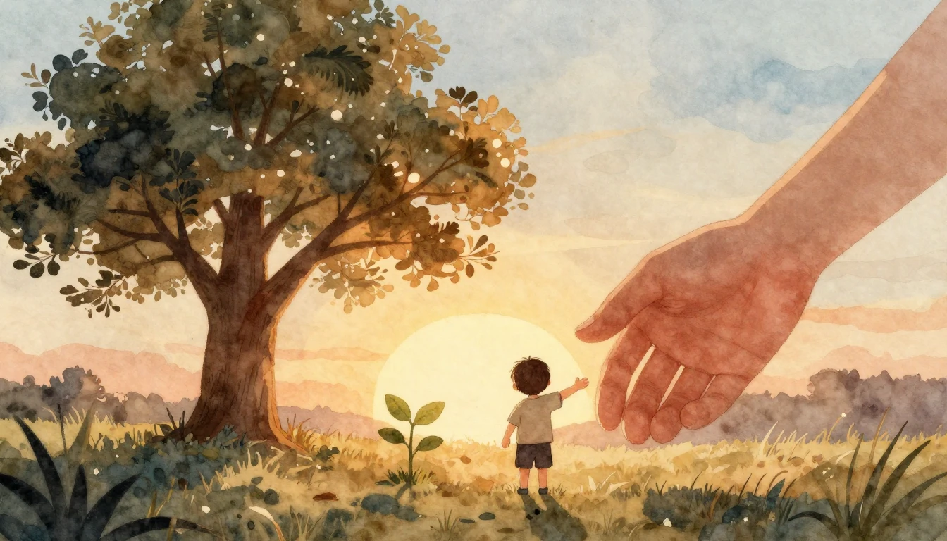 A heartwarming watercolor illustration depicting the bond be...
