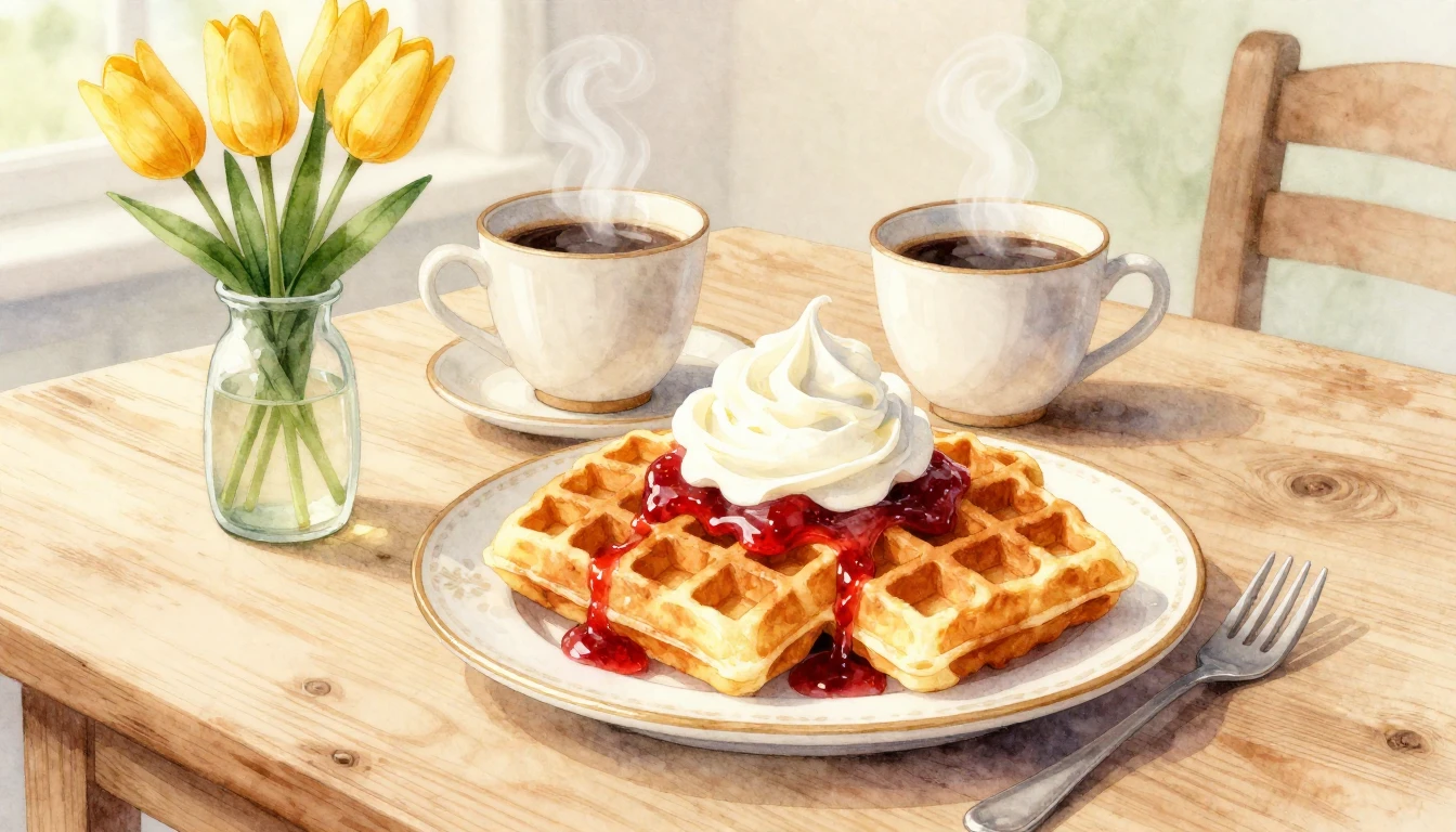 A warm and cozy watercolor illustration of a rustic wooden t...