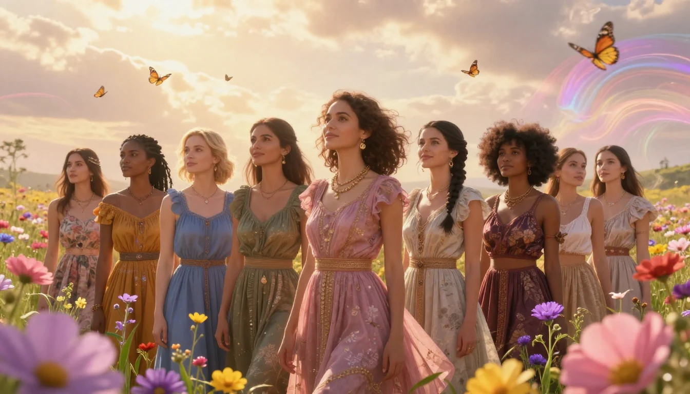 A breathtaking and empowering scene featuring a diverse grou...