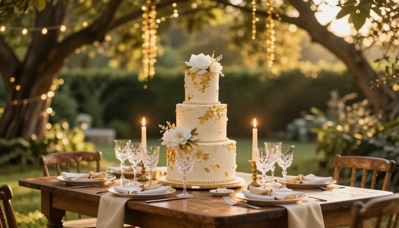 A sophisticated and warm scene celebrating a golden jubilee....