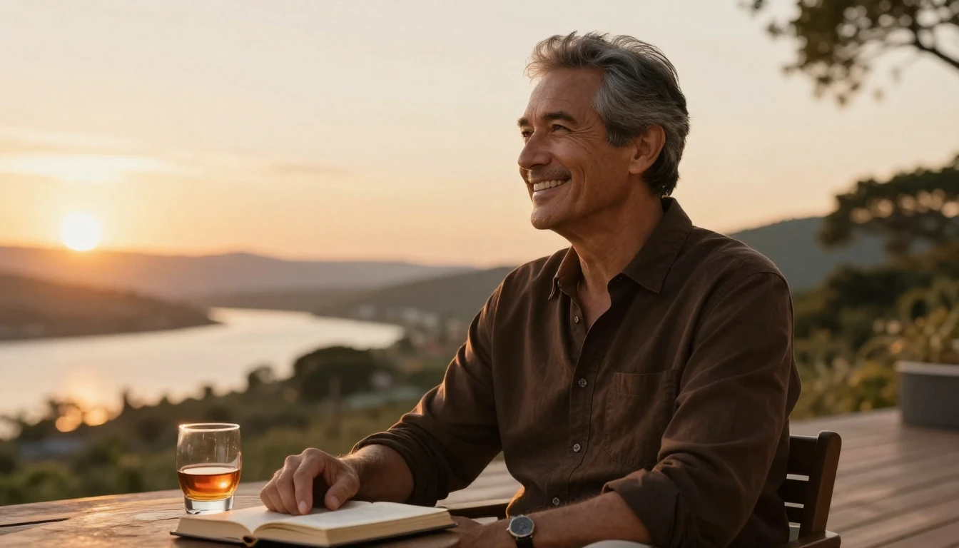 A sophisticated man in his fifties with a warm, genuine smil...