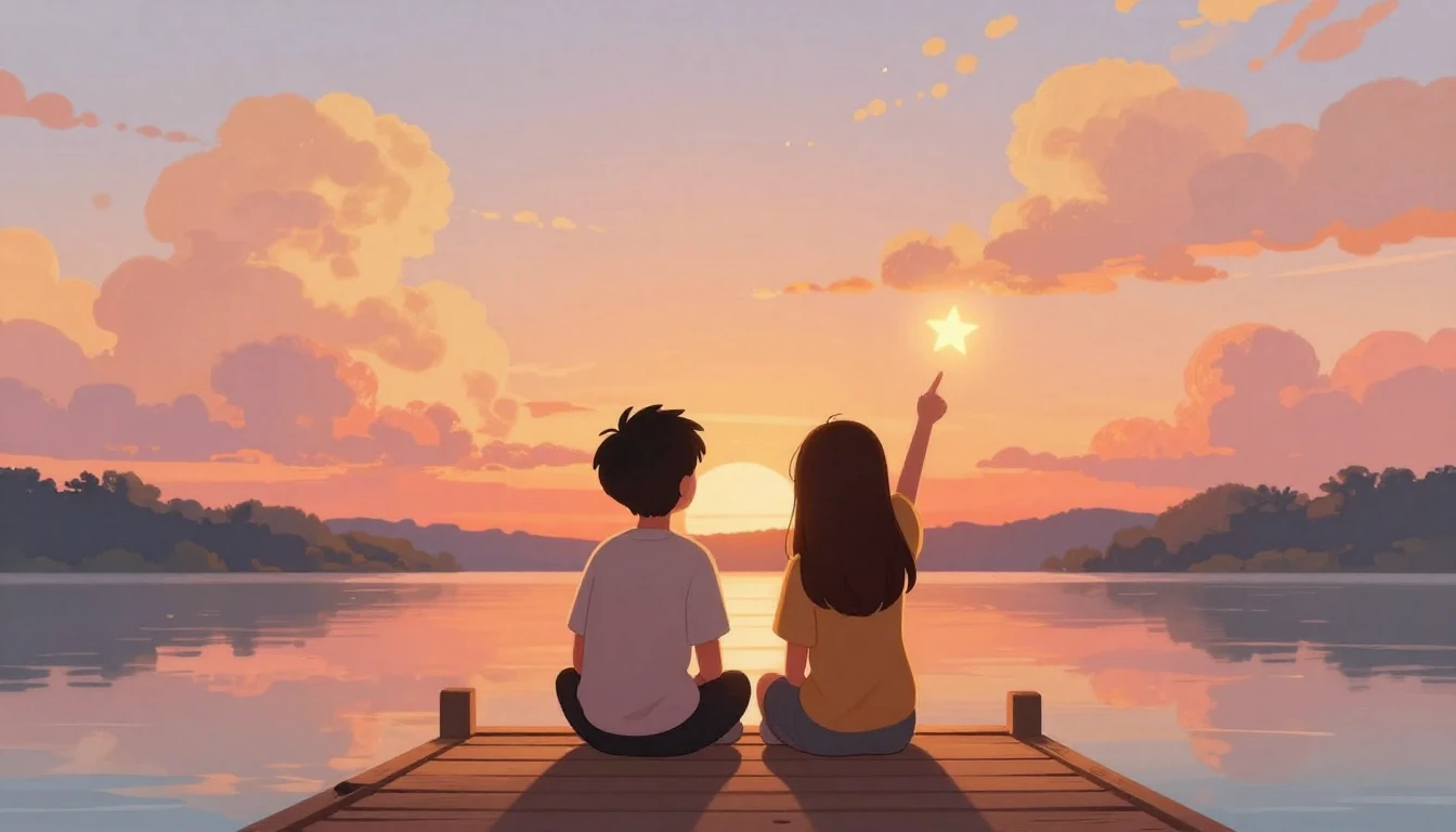 A heartwarming digital art illustration of two best friends ...