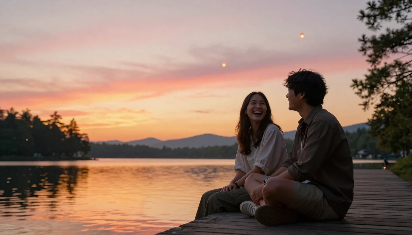 A heartwarming scene depicting two close friends sitting on ...