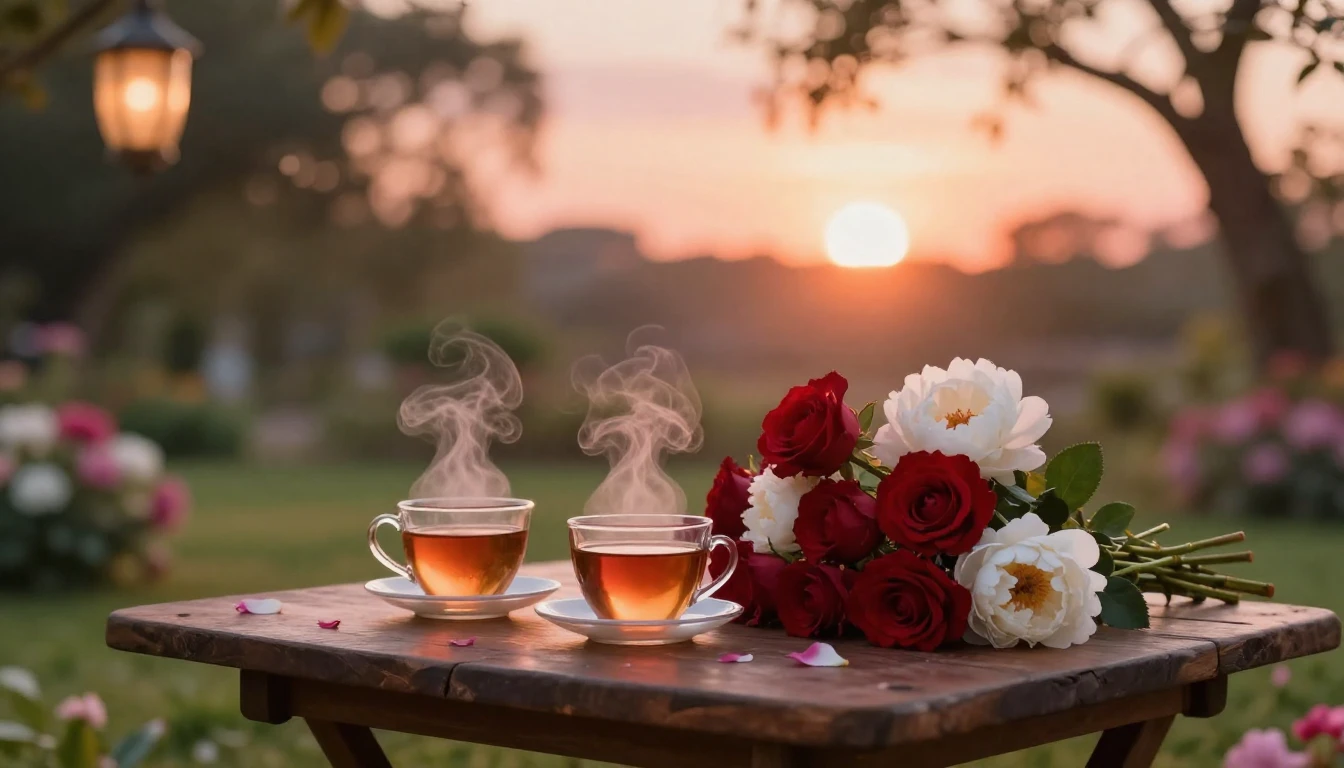 A breathtakingly romantic scene capturing the essence of lov...