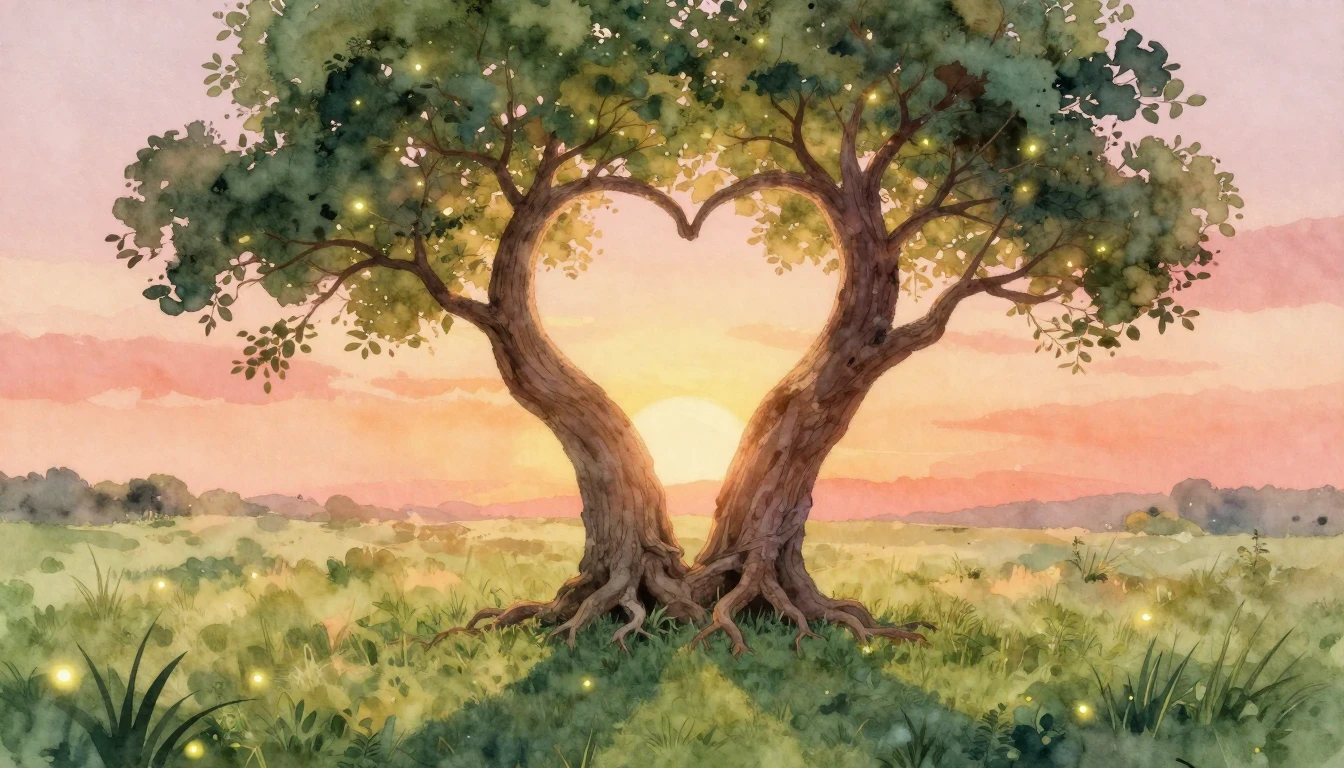 A romantic and soft watercolor painting symbolizing enduring...